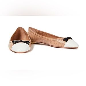 AQUAZZURA Moss Color-Block Croc-Effect Leather Ballet Flats - Neutral 39 9
$595